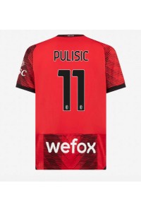 AC Milan Christian Pulisic #11 Jalkapallovaatteet Kotipaita 2023-24 Lyhythihainen